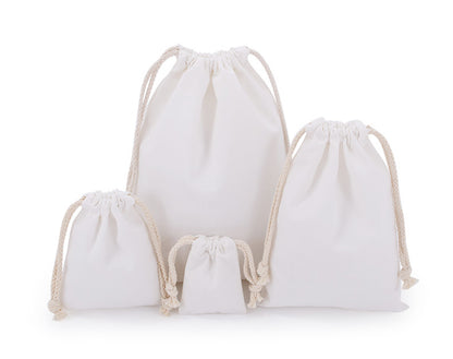 Custom Colorful 8 Oz Cotton Canvas Cloth Drawstring Bags Jewelry Wedding Candy Gift Bags