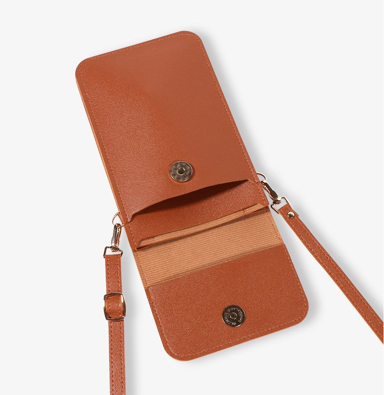 Touch Screen PU Leather Purse Bag Small Crossbody Bag Mini Messenger Bag Single Shoulder Handbag