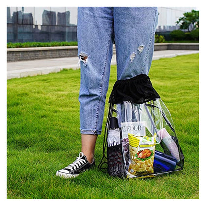 Portable Waterproof PVC Transparent Drawstring Bag Backpack