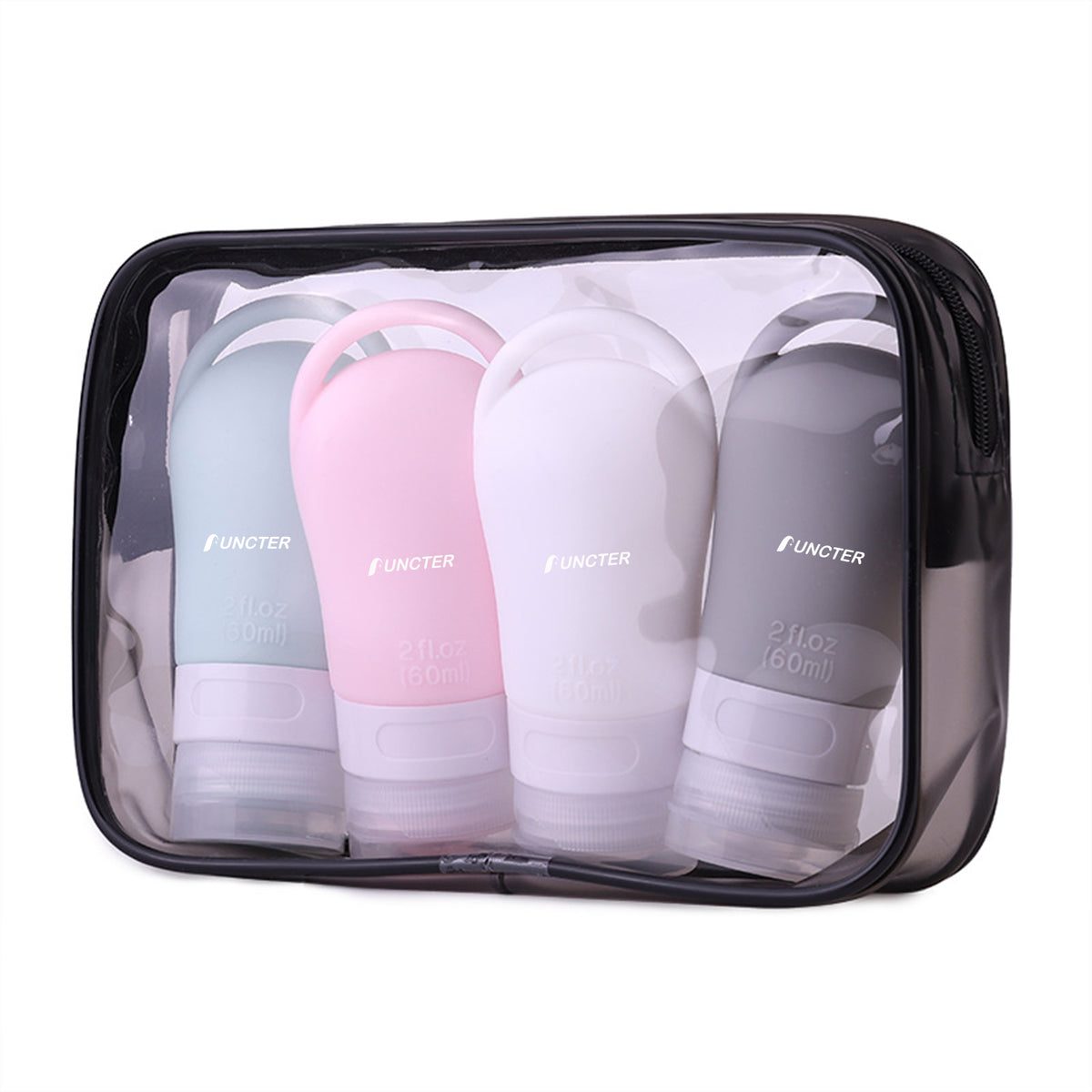 2 OZ Travel Bottles Set For Toiletries ( 4pcs Set )