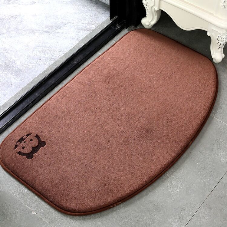 Coral Velvet Mat Absorbent Non-Slip Carpet Bathroom Blanket For Home School(Big)