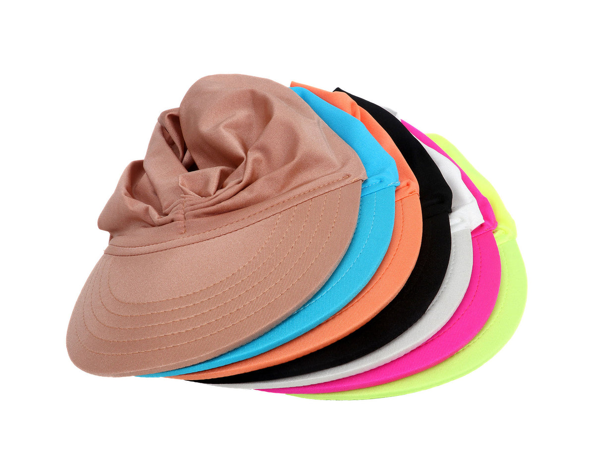 Kids Sun Visor Hat Wide Brim UV Protection Summer Beach Hat Elastic Visor Sun Cap for Girl 5-9 Years