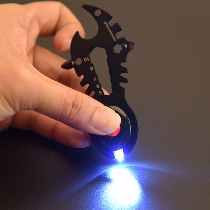 Stainless Steel Fish Bone Shape Multitool Card w/ LED Light