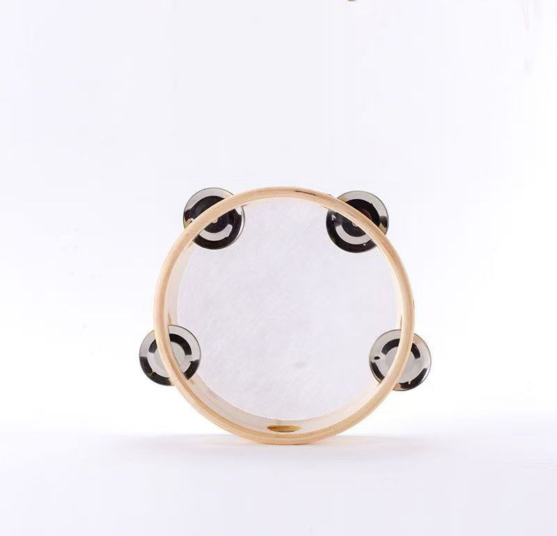 White Top Handheld Tambourine Drum 6"