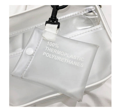 PVC Crossbody Bag Transparent Single Shoulder Bag W/One Separate Pouch