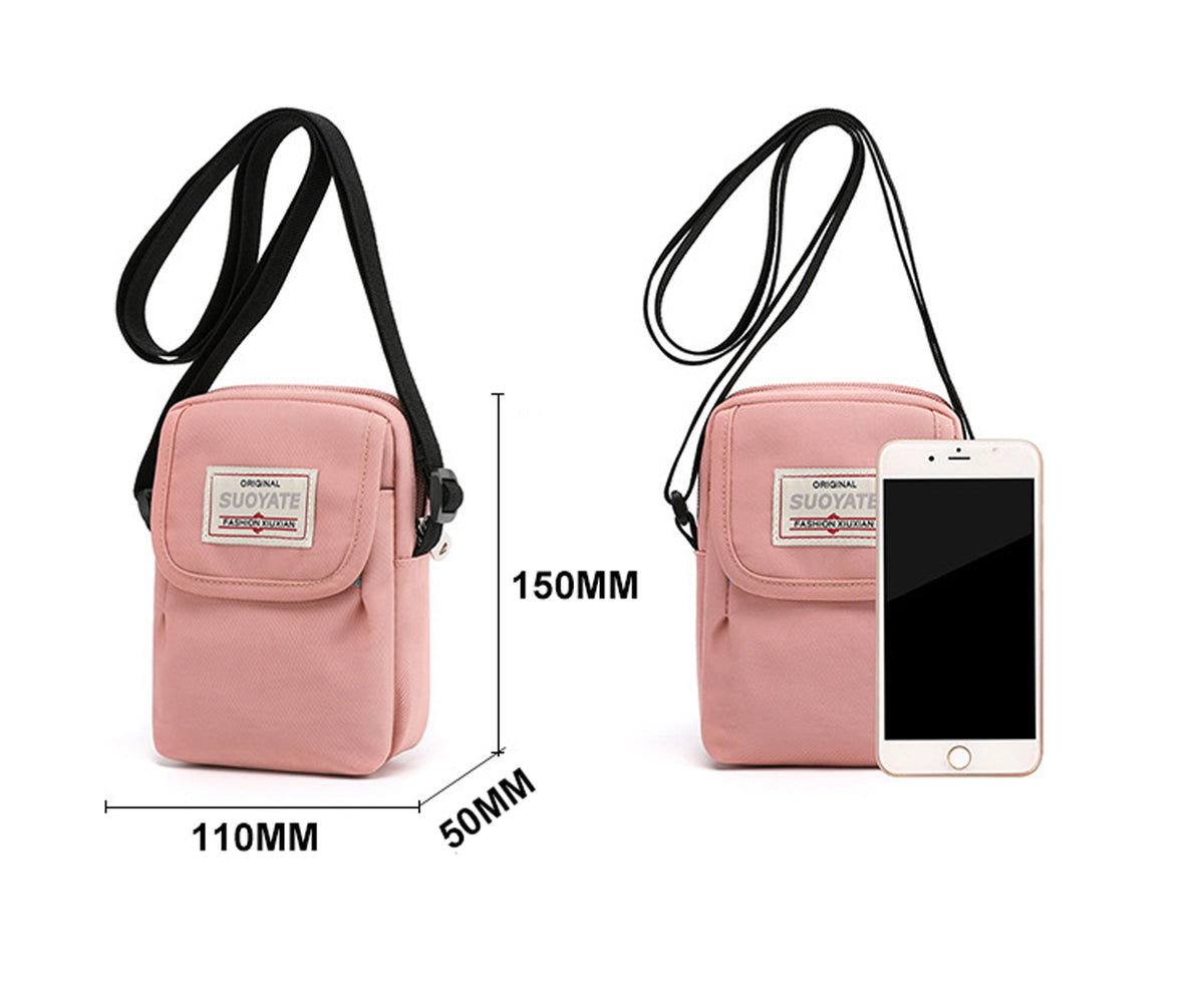 Nylon Mini Crossbody Bag Single Shoulder Bag Daily Cell Phone Purse Bag Stadium Approved Bag