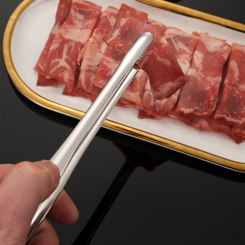 8" 304 Stainless Steel Food Tongs Barbeque Kitchen Tongs
