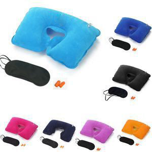 Travel Pillow Kit w/Ear Plugs & Eye Mask