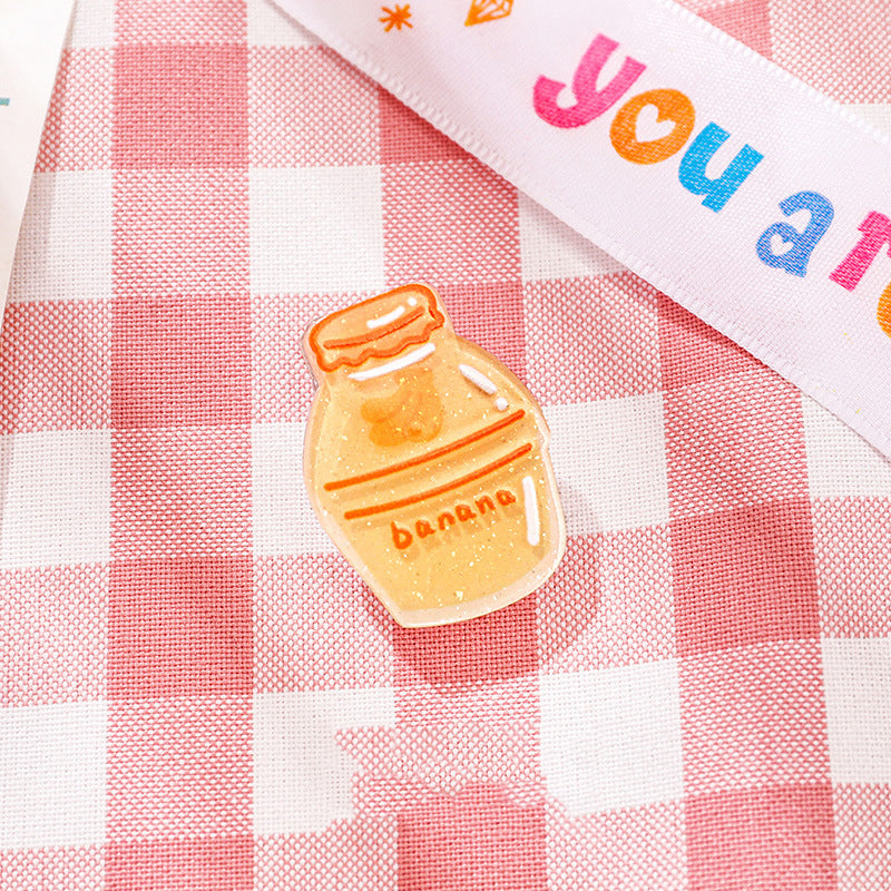 Bottle Shaped Acrylic Album Memo Clip Bag Binder Sealing Clip Food Bag Clamp-Two Sides Imprint