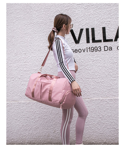Travel Duffel Bag Sport Gym Bag Nylon Tote Bag Swimming Bag with Shoe Pouch&Wet Pocket