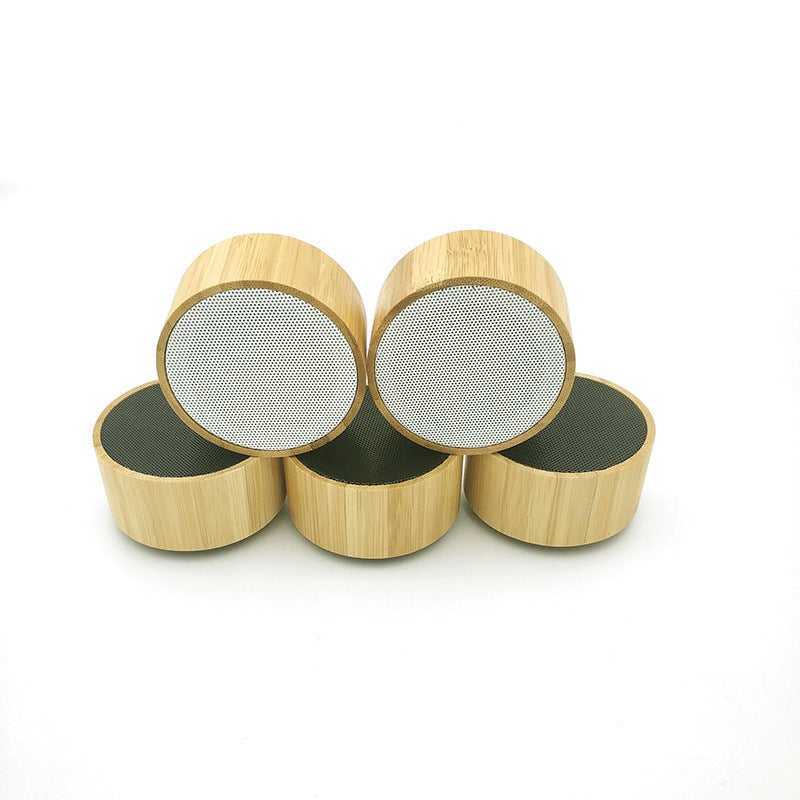 Wood Grain Round Wireless Speaker