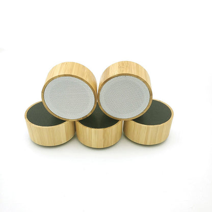 Wood Grain Round Wireless Speaker