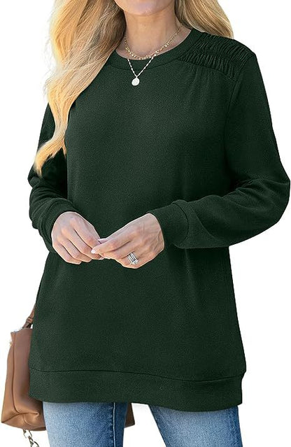 Women's Basic Casual Tee Crewneck Long Sleeve Plain Shirt