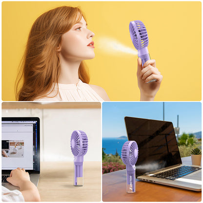 1800 mAh Portable Misting Fan Hand Held Small Personal Spray Fan W/Water Tank