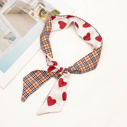 35" x 2" Full Custom Plaid Neckerchief Long Hair Ribbon Neck Scarf Handbag Wrap Scarf Neck Tie #23