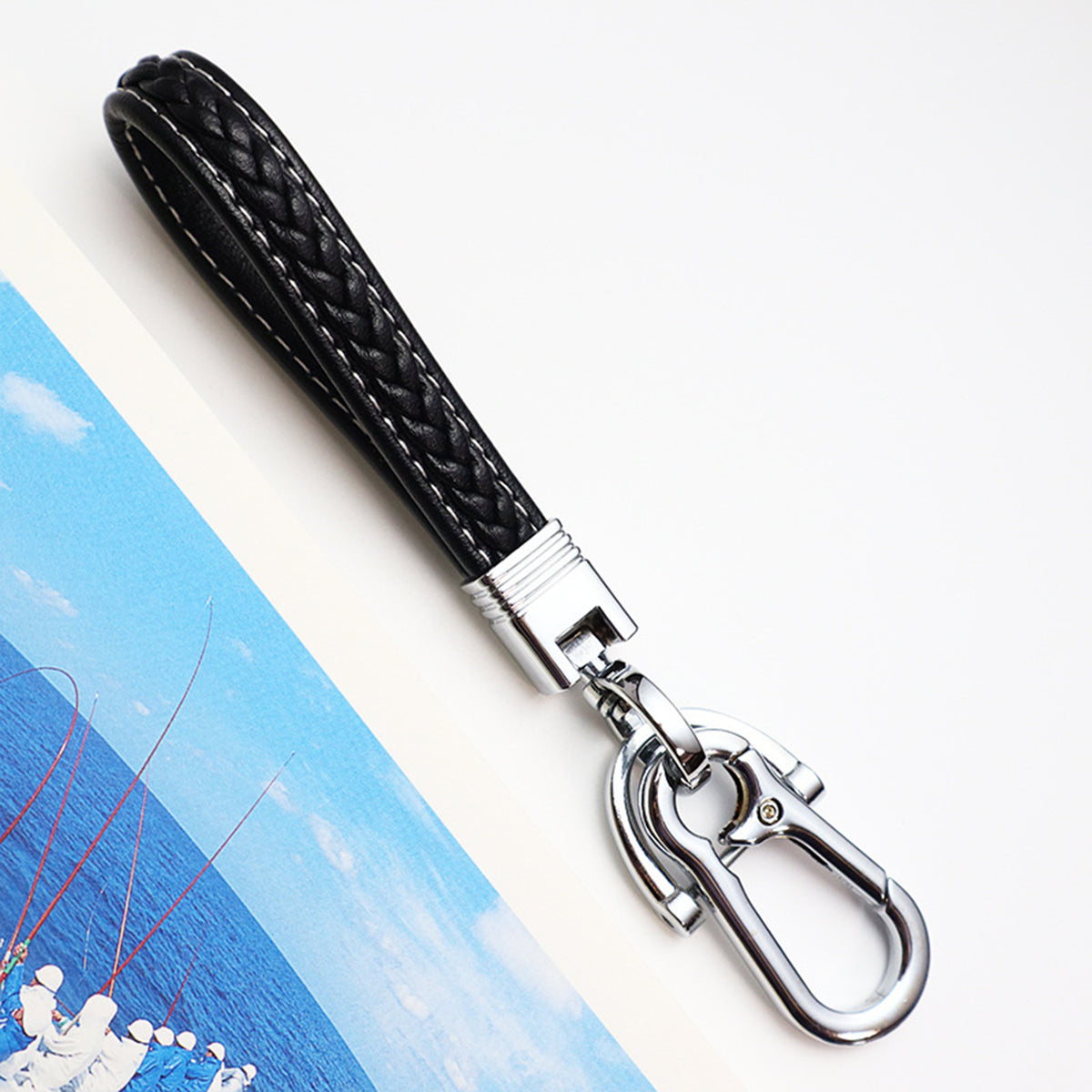Men & Women PU Leather Keychain Accessories Metal Car Key Chain Ring