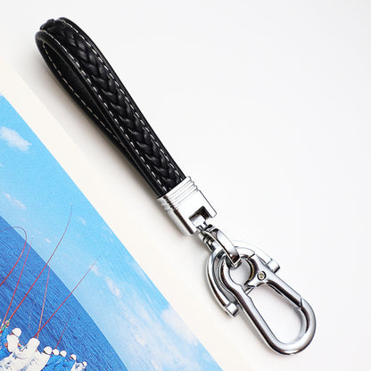 Men & Women PU Leather Keychain Accessories Metal Car Key Chain Ring