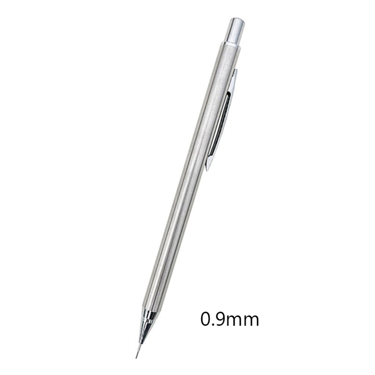 Stainless Steel Shinny Surface Mechanical Pencil 0.9 mm Pencil Lead
