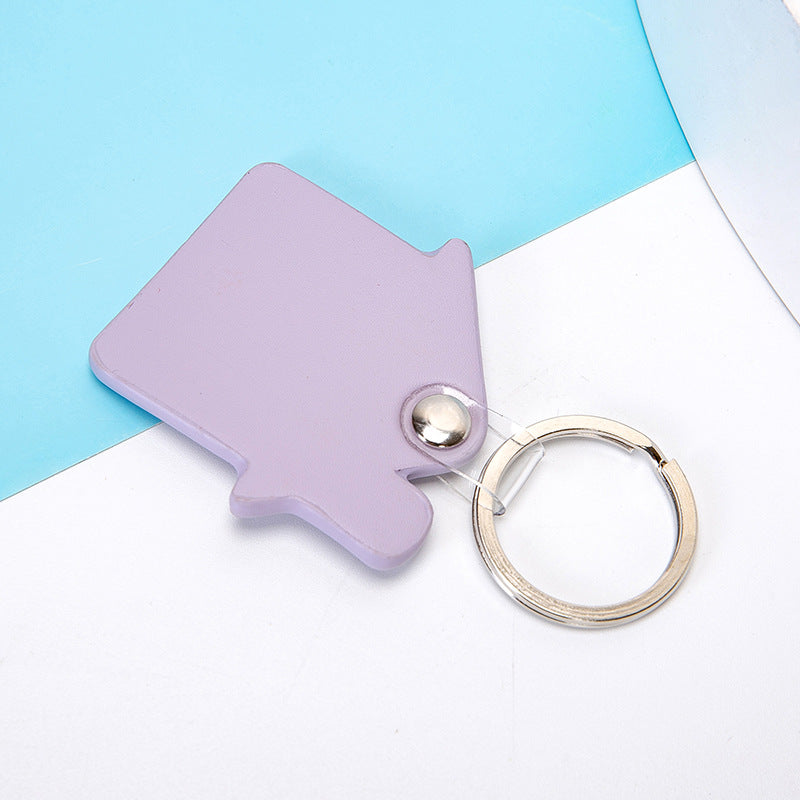 House Shaped Leather Keychain for Car Home Key Ring Strap Holder Lanyard Universal Key Fob Keychain