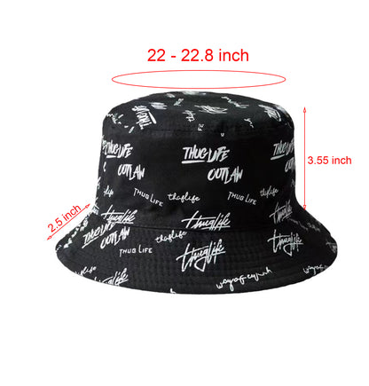 Reversible Double-Side-Wear Unisex-Adult Cotton Bucket Hat