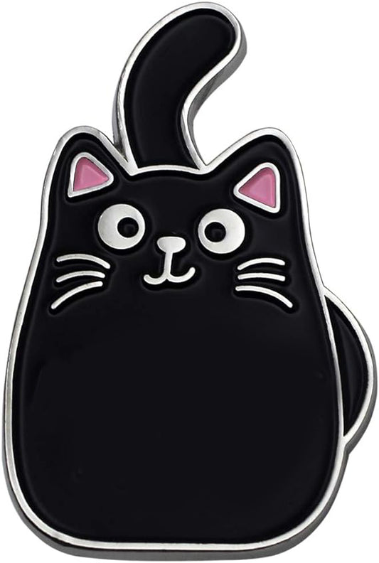 Custom Black Cat Shaped Cute Enamel Lapel Pins Brooch Pin Badge
