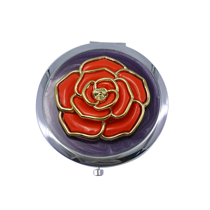 Rose Shape Compact Cosmetic Purse Mirror