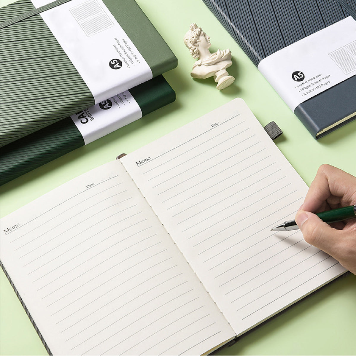 A5 Stripe Bound Journal Gift Set College Lined Notebook Executive Notebook Pen Gift Combo