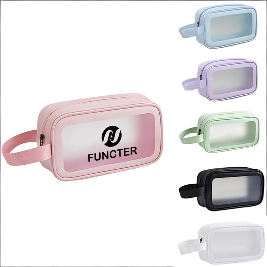 Medium Single Handle Frosted Transparent PVC Travel Makeup Gag