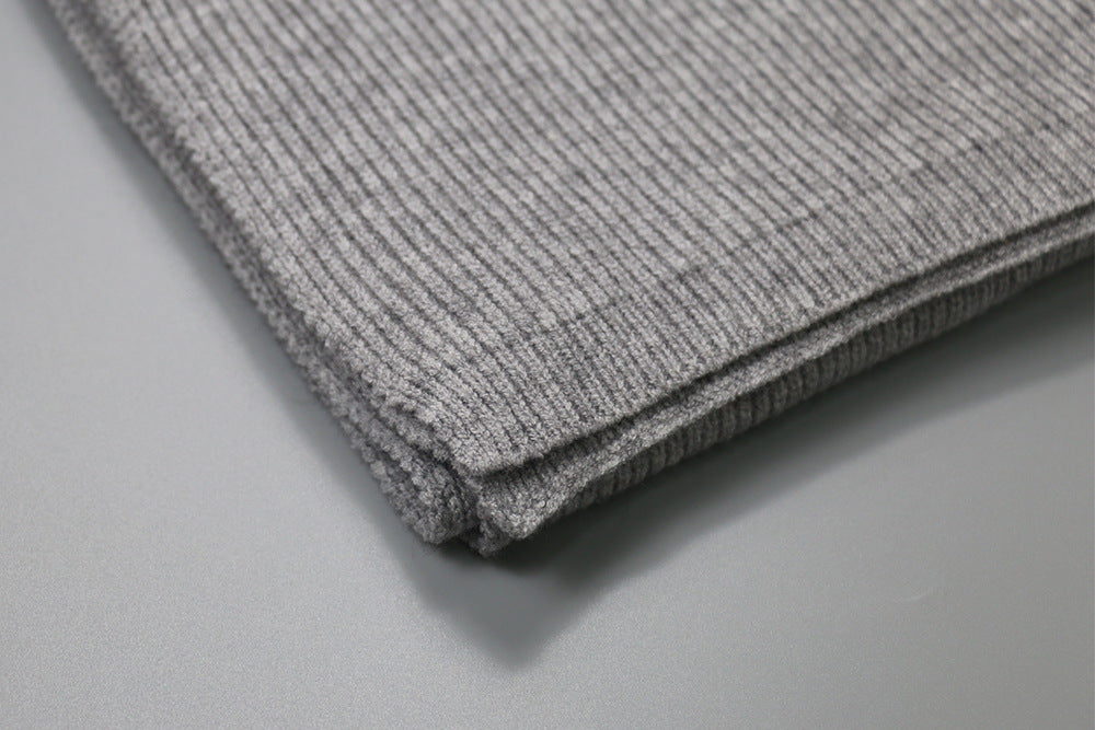Unisex Long Knitted Plain Scarf - Warm Autumn And Winter Scarf - Tightly-Knitted Core Spun Yarn Scar