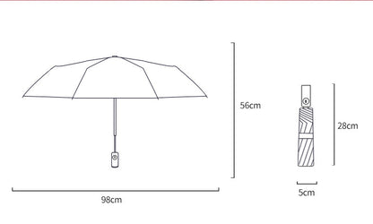 Automatic 8-Rib Black Coated Umbrella