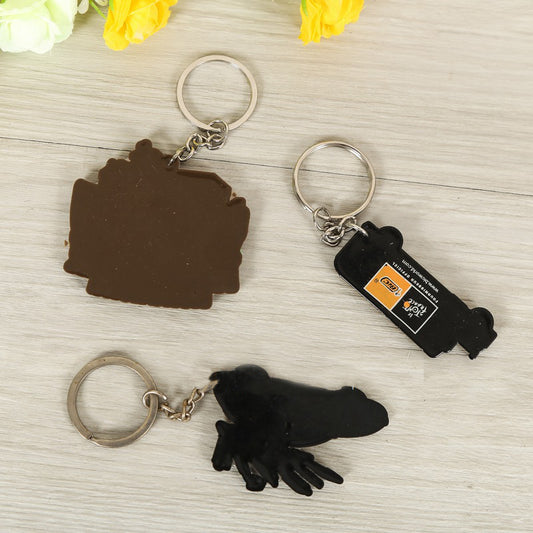 Custom 3D Raised Shaped Soft Touch PVC Keychain - Two Sides Printing