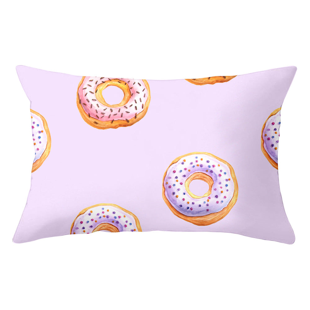 Full Printed 20 x 26" Premium Doughnut Polyester Short Plush Throw Pillowcase W/Hidden Zipper