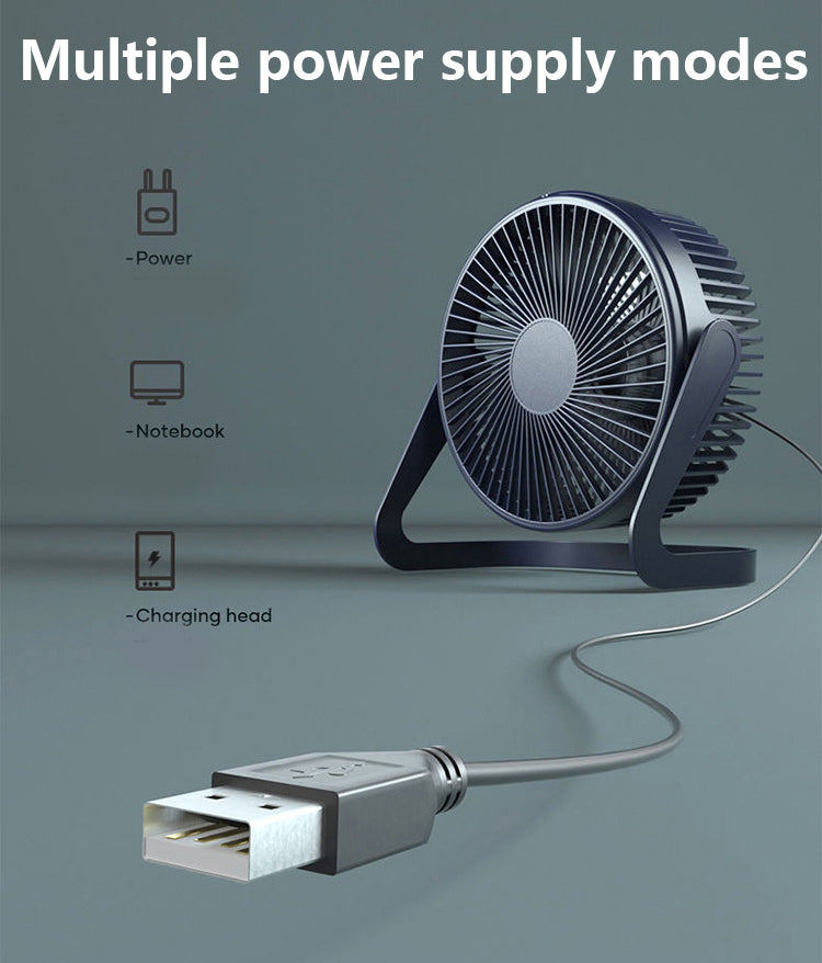 6" Plug-in Desk Fan USB Fan 2 Level Speed Adjustable Fan(Size M)