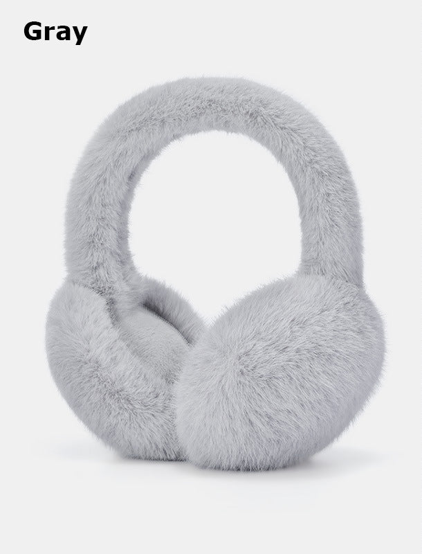 Foldable Ear Muffs for Women Faux Fur Winter Earmuffs Fluffy Ear Warmers Cute Ear Covers