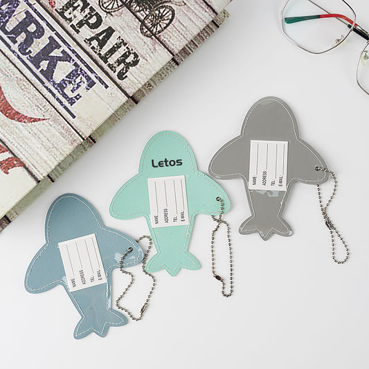 Plane Shape PU Leather Luggage Personalizable Travel ID Tag
