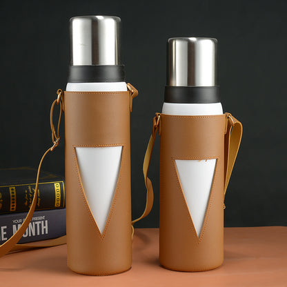 40 Oz/1200ml Water Bottle Vacuum Insulated Stainless Steel Bottle Thermal Bottle W/PU Sling Strap
