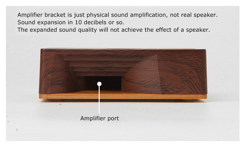 Cell Phone Stand W/Sound Amplifier Natural Bamboo Wooden Desktop Mobile Phone Holder (Sound Stand)