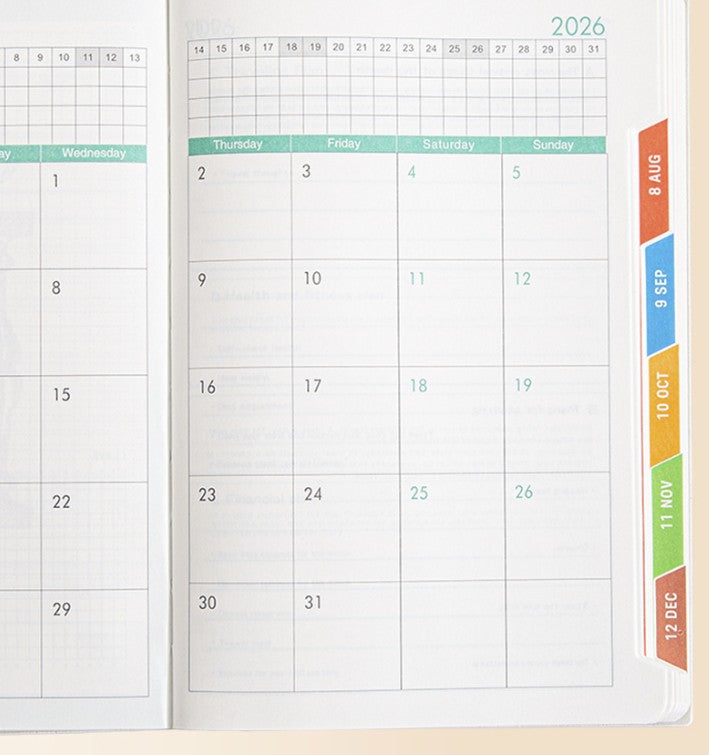 A5 PU Schedule Notebook 2026 Weekly & Monthly Planner Notebook