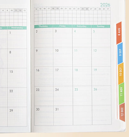 A5 PU Schedule Notebook 2026 Weekly & Monthly Planner Notebook