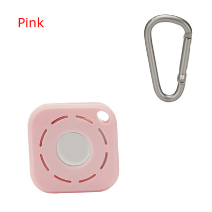 Square Silicone Key Tag Tracker Cover Access Card Sleeve Anti-Lost Protector Holder W/ Carabiner