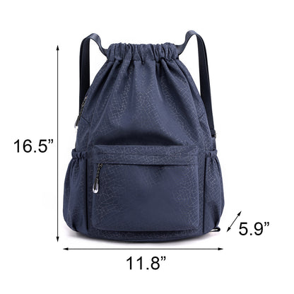 Waterproof Oxford Drawstring Backpack Sports Yoga Sackpack-Size S