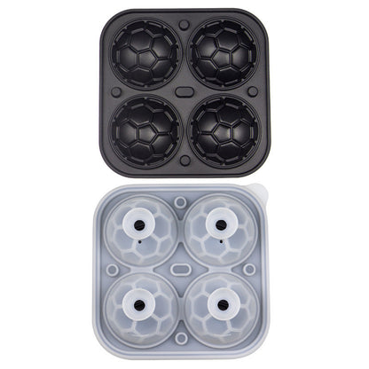 Sports Ball Soccer Shaped Silicone Ice Ball Mold W/ Ice Cube Tray