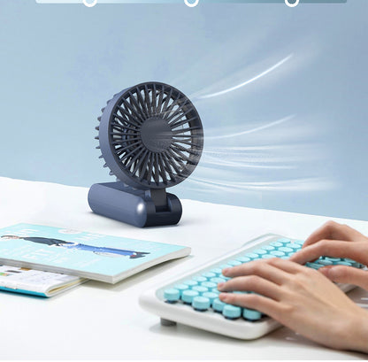 Foldable Mini Handheld Fan With Battery Display Rechargeable Portable Fan Adjustable Wind Speed