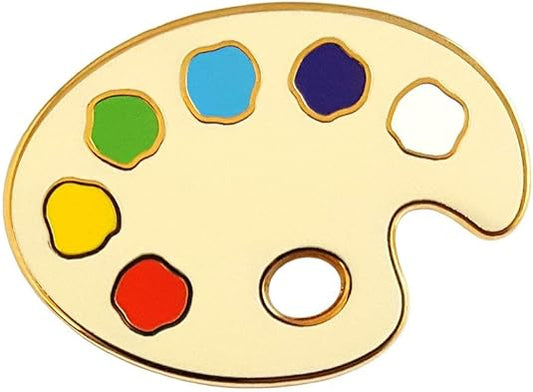 Custom Painter Palette Shaped Cute Enamel Lapel Pins Brooch Pin Badge W/Butterfly Clutch Tie Tack