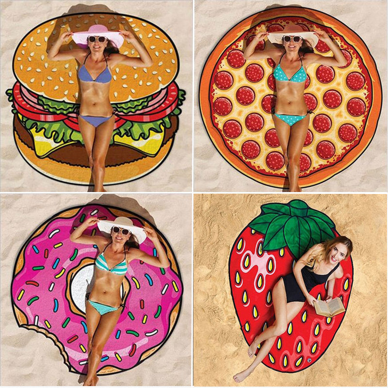 63 x 63" Custom Shape Towel Soft Microfiber Beach Towels - One Side Printing