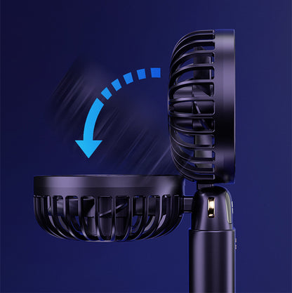 Foldable Mini Handheld Fan Phone Holder With Battery Display Adjustable Wind Speed