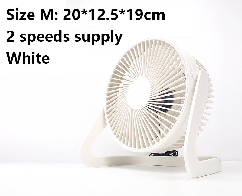6" Plug-in Desk Fan USB Fan 2 Level Speed Adjustable Fan(Size M)