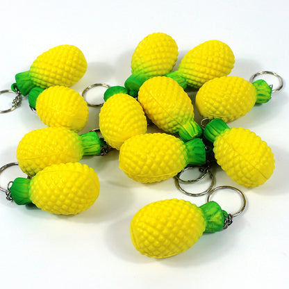 Simulated Pineapple Stress Reliever Ball Keychain