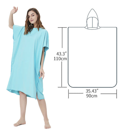Quick Dry Surf Poncho Changing Robe with Hood