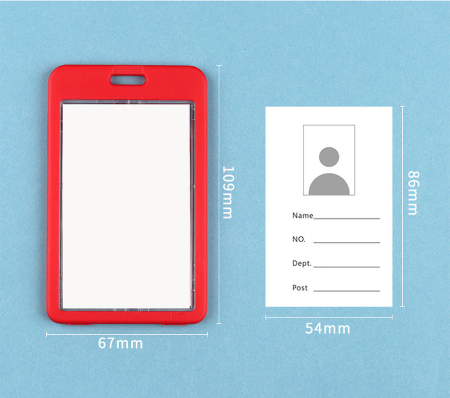 Plastic Vertical Badge Holder With Retractable Lanyard
